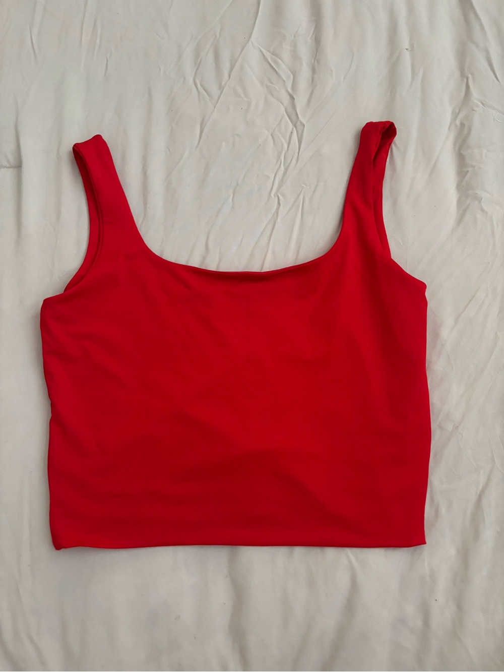 Red Scoop Neck Tank Top - Women's Sleeveless Crop